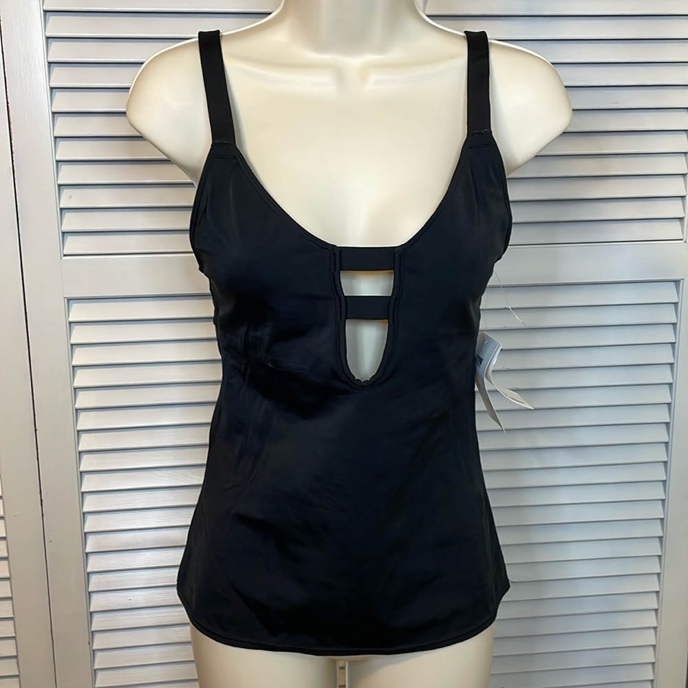 NWT Marika Black Tankini Top - Sz S